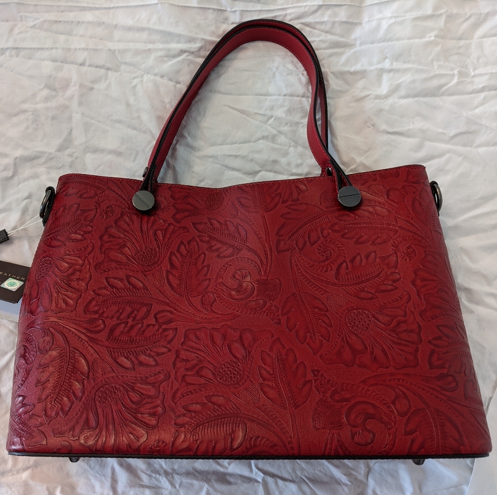 Italian Stamped Leather Purse